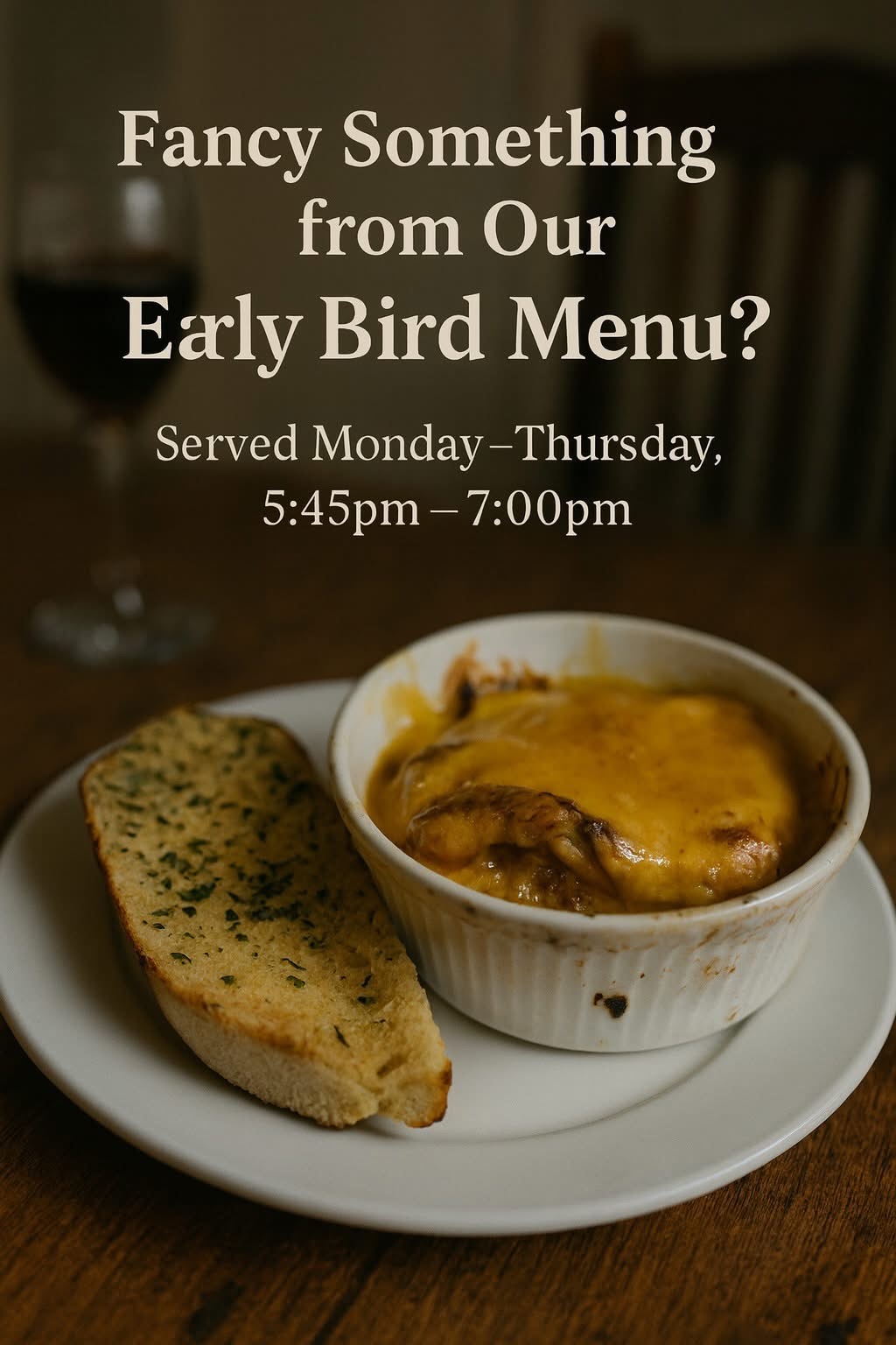 Early Bird Menu 